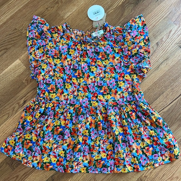 NWT Umgee USA Floral Blouse Size Small - Picture 1 of 7